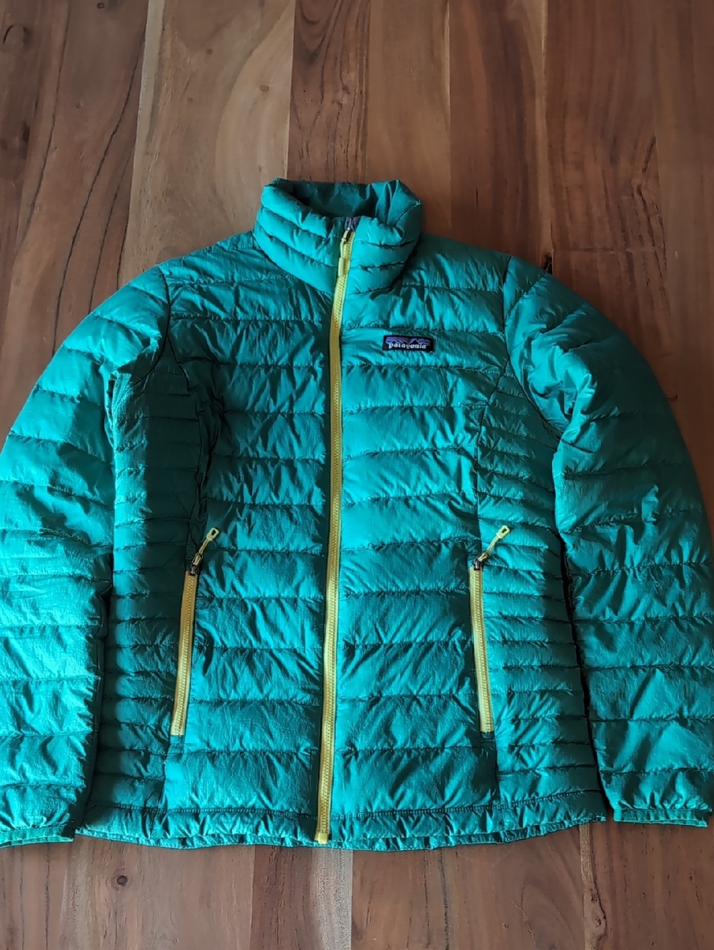 Patagonia Green/Teal Down Sweater Jacket